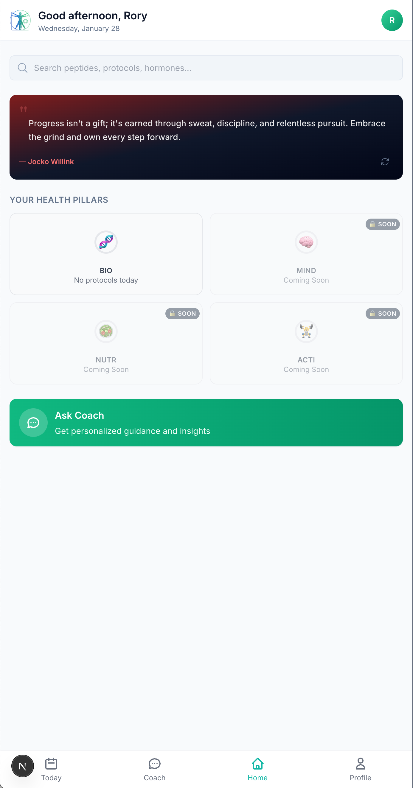 DosingIQ Home - Four Pillar Dashboard
